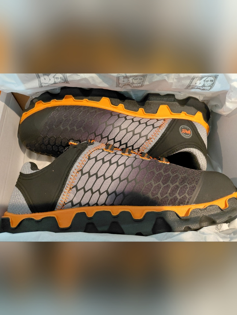 NWT. Timberland PRO Black and Orange Men’s Athletic Trail Shoes